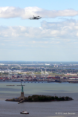 Space Shuttle Enterprise flying over the Satue of Liberty on 4/27/12.